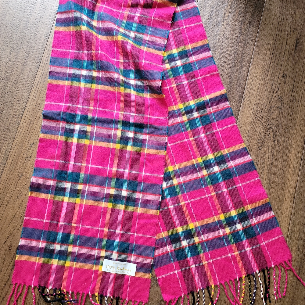 Cashmere Pink Plaid Scarf